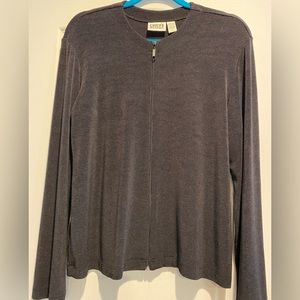 CHICO’S DESIGN SZ 2 GREY/BLACK JACKET (D)